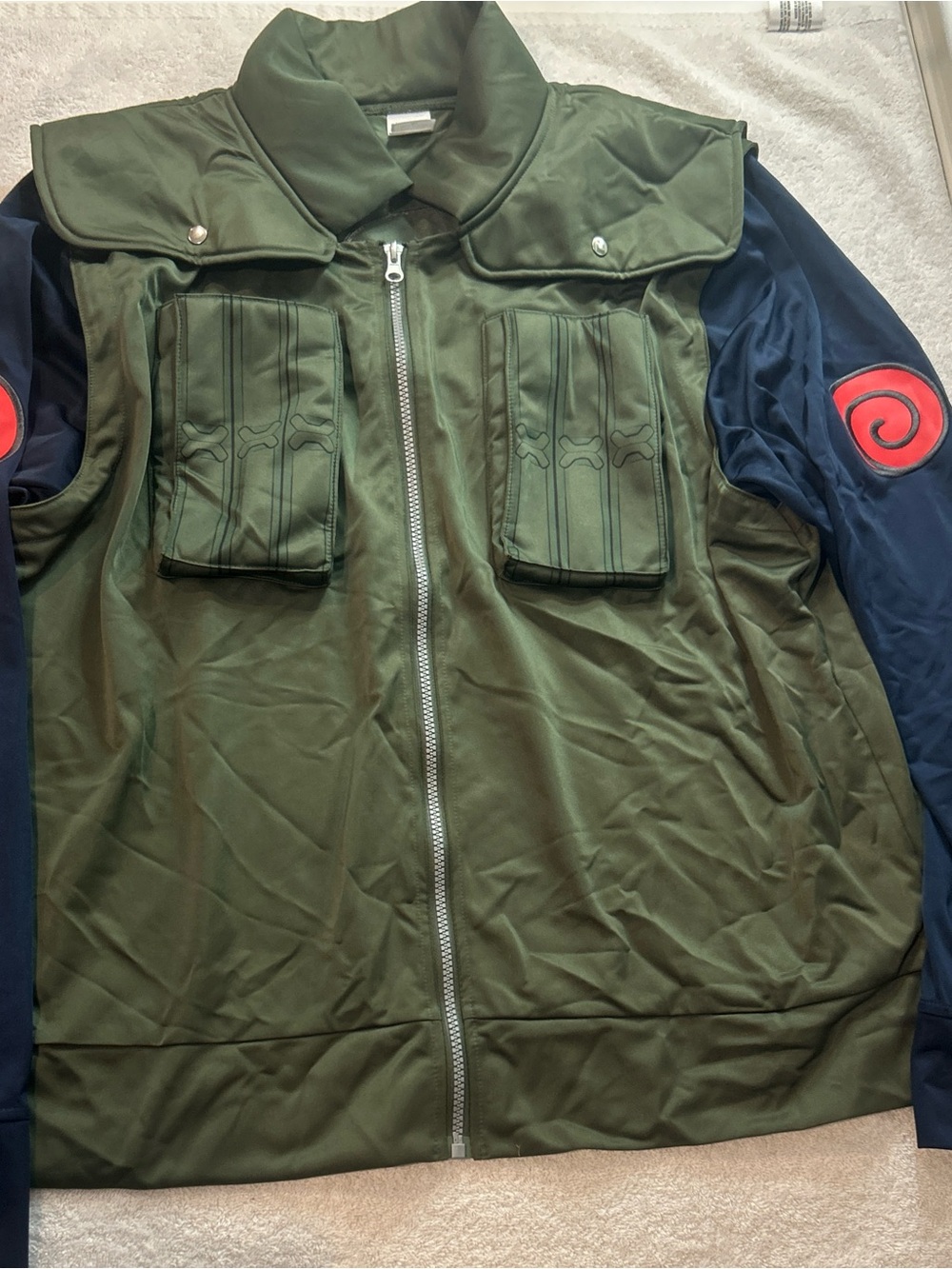 Naruto Shippuden Kakashi Flak Cosplay Zip Jacket XL